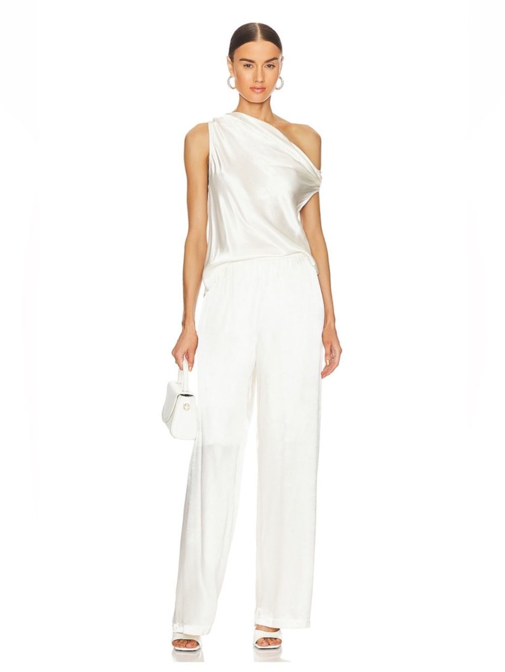 Enza Costa Satin High Waist Wide Leg Pants